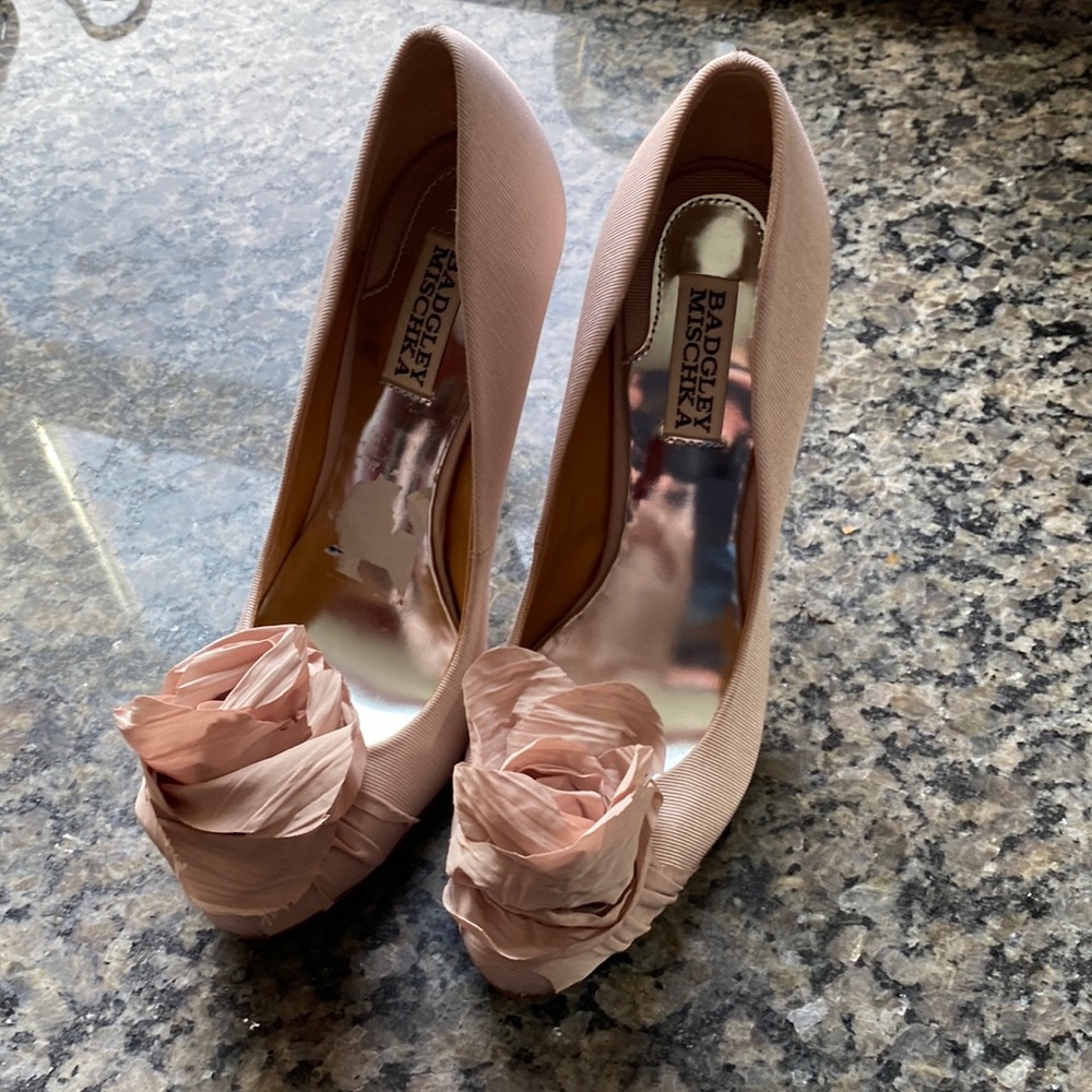 Badgley Mischka rose stiletto pumps